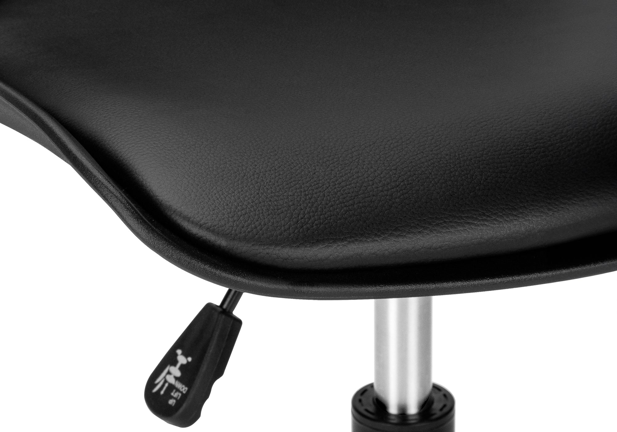 Office Chair, Adjustable Height, Swivel, Ergonomic, Computer Desk, Work, Juvenile, Black Leather Look, White Metal, Contempor
