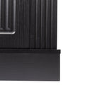 Black Fluted Sideboard Buffet Cabinet with 4 Doors and 3 Drawers, Modern Wood Kitchen Storage Console Table for Living Room Dining Room Entryway, 63' - Grand Goldman Shop