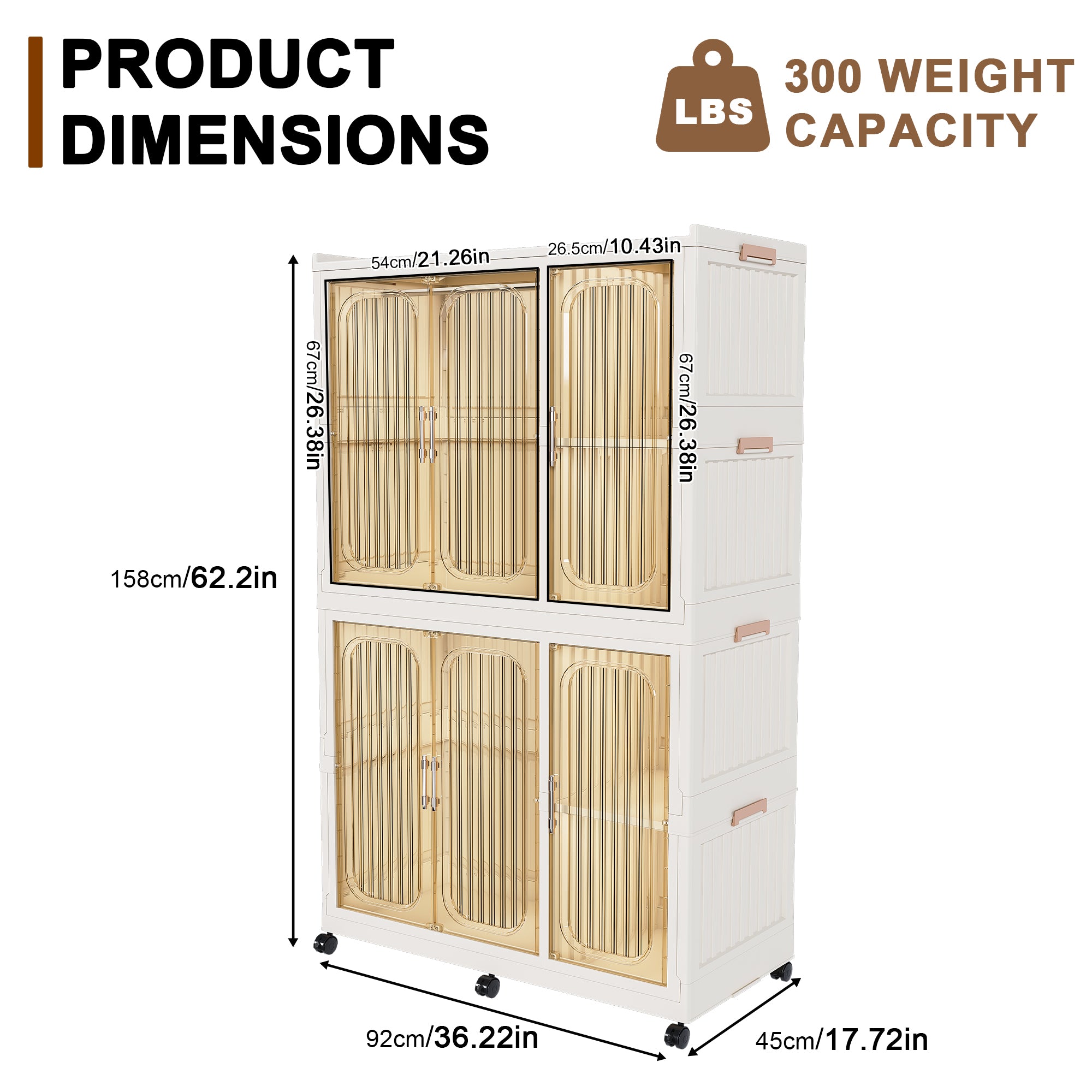 Portable Wardrobe Closet Storage Organizer for Clothes, 6 Magnetic Doors with 6 Cubes & 2 Hanging Rods, 6 Hangers, White, Child-Safe PP+ABS Material - Grand Goldman Shop