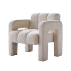 Stylish Boucle Upholstered Accent Chair with Solid Wood Frame and High-Density Foam in Beige - Grand Goldman Shop