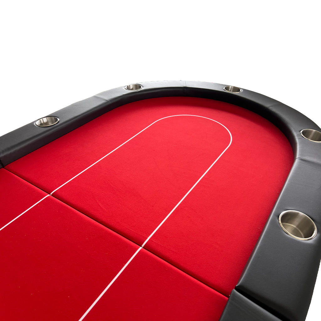 INO Design 94' Fodable Poker Table for 10 players, Red | Premium Home Decor - Grand Goldman