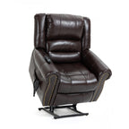 Power Lift Recliner Chair Heat Massage Dual Motor Infinite Position Up to 350 LBS, Faux Leather, Heavy Duty Motion Mechanism with USB Ports, Brown - Grand Goldman Shop