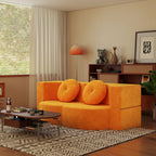 Folding Sofa Bed with Pillow, Twin Sleeper Sofa, Floor & Futon Loveseat Couch, Foam Folding Mattress Sleeper for Living Room, Guest Use, Office, Apartment, No Assembly Required, Yellow - Grand Goldman Shop