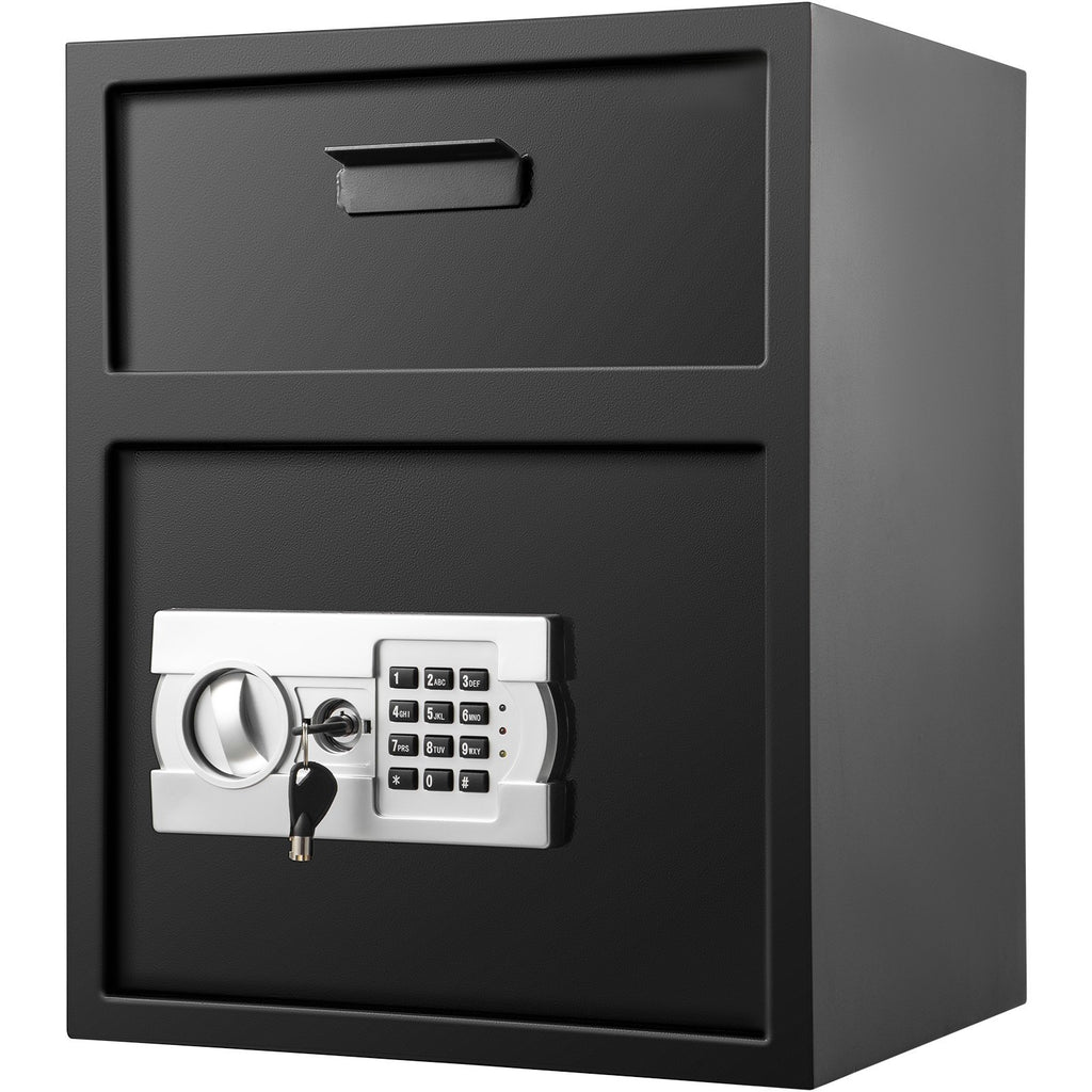 Digital Depository Safe 1.7 Cubic Feet Made of Carbon Steel Electronic Code Lock Depository Safe with Deposit Slot with Two E