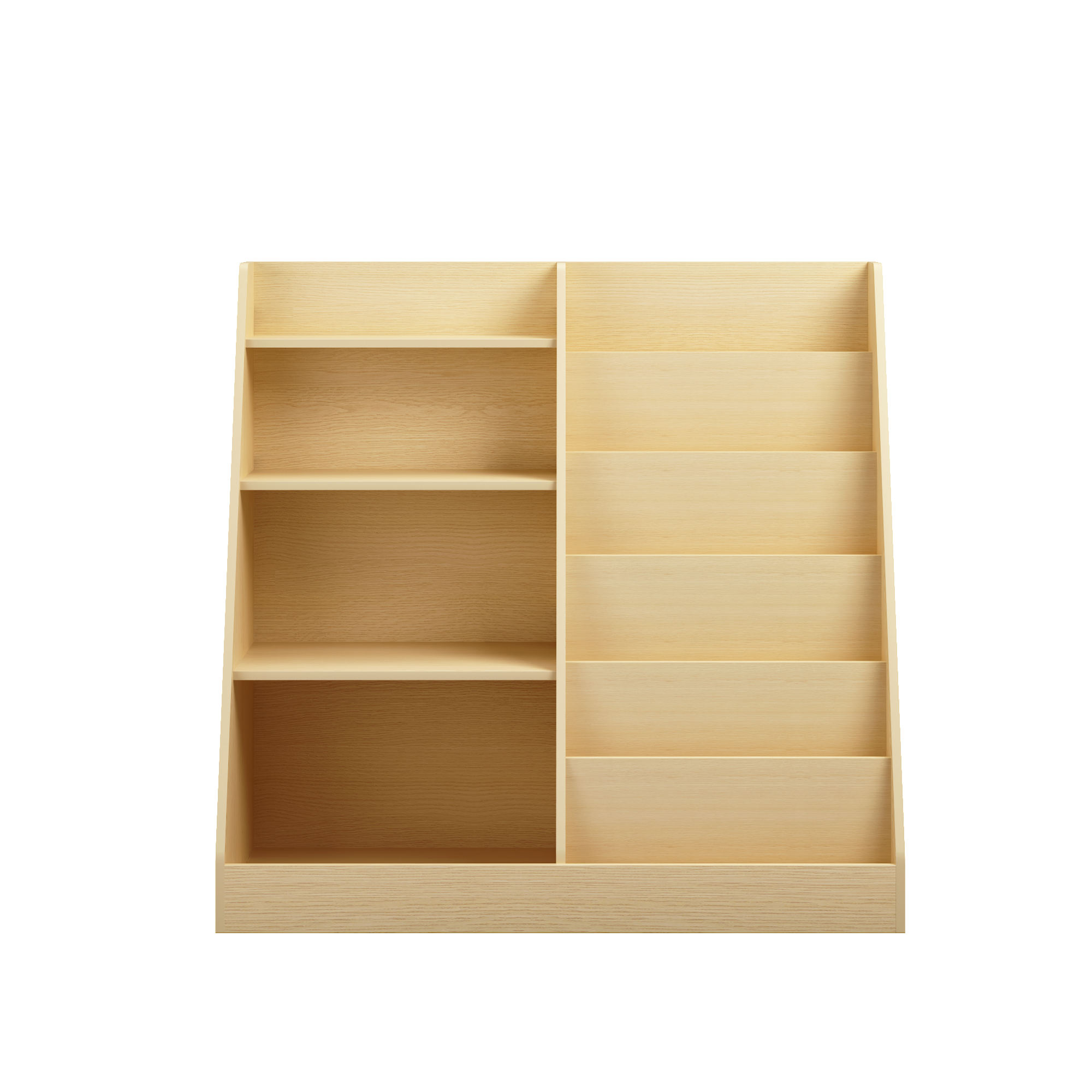 Kids Bookshelf and Toy Storage Organizer, Multifunctional 4 Tier Wooden Kids Book Shelf with  Bookcase Display Stand in Kids 