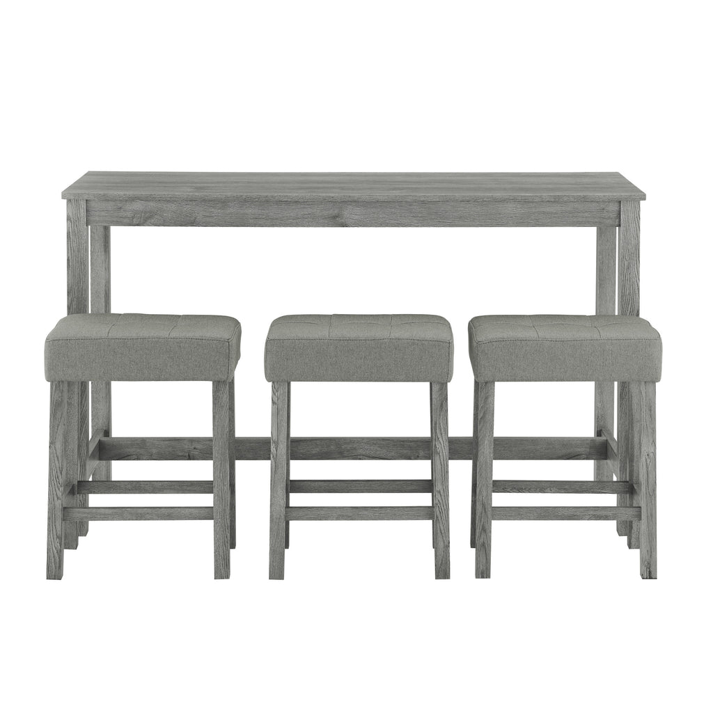 59 Inch Bar Table, Dining Table, Sofa Table with Power Outlet, 3 Upholstered Stools, 4 Piece Bar Table and Chair Set for Living Room, Dining Room, Kitchen - Grand Goldman Shop