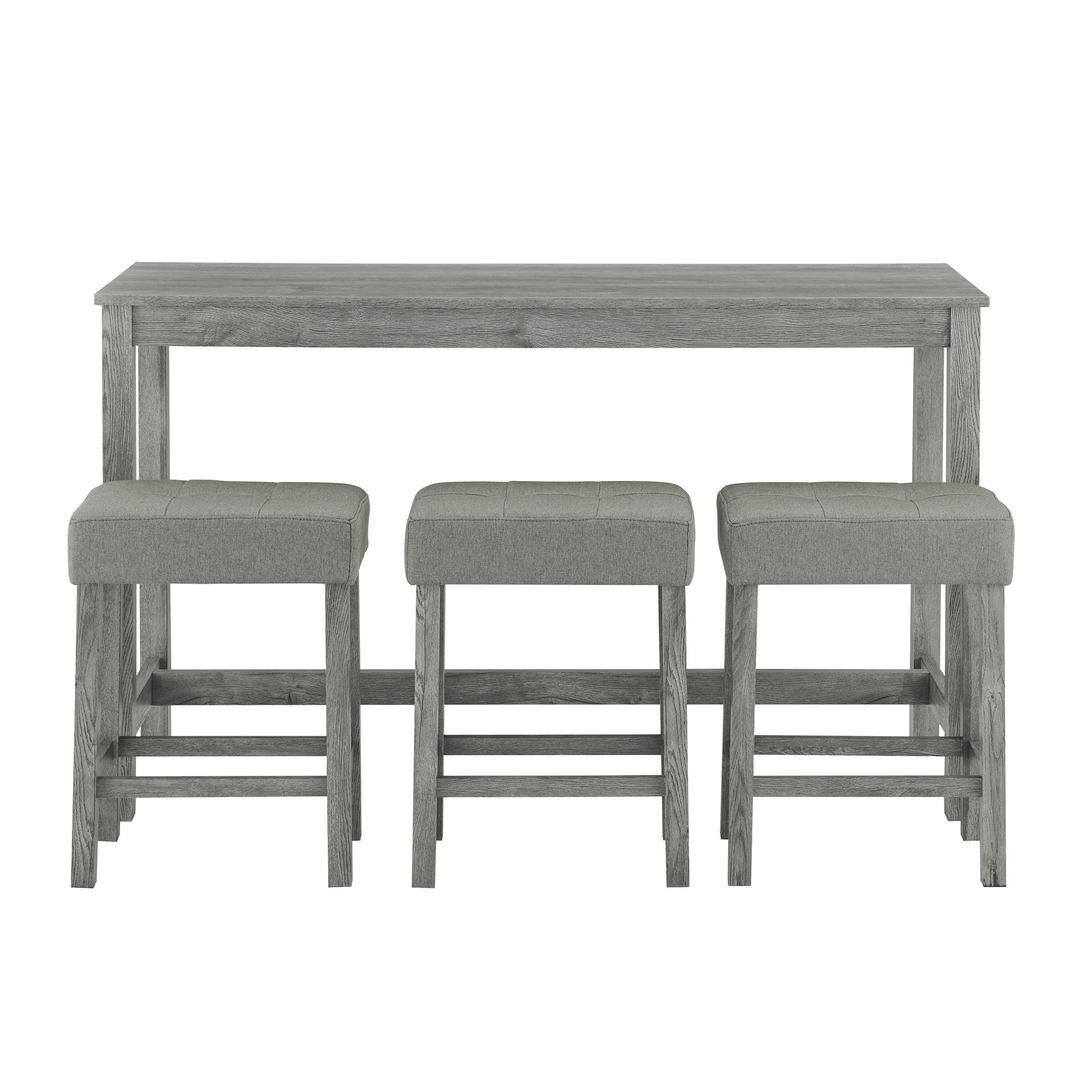 59 Inch Bar Table, Dining Table, Sofa Table with Power Outlet, 3 Upholstered Stools, 4 Piece Bar Table and Chair Set for Living Room, Dining Room, Kitchen - Grand Goldman Shop