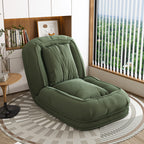 Green Upholstered Human Dog Bed with 5 Adjustable Positions, Foldable Lazy Sofa Bed for Adults and Pets, Includes 2 Soft Pillows for Bedroom, Living Room, Reading Corner - Grand Goldman Shop