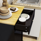 One Drawers and One-Compartment Tilt-Out Trash Cabinet Kitchen Trash Cabinet-Black - Grand Goldman Shop