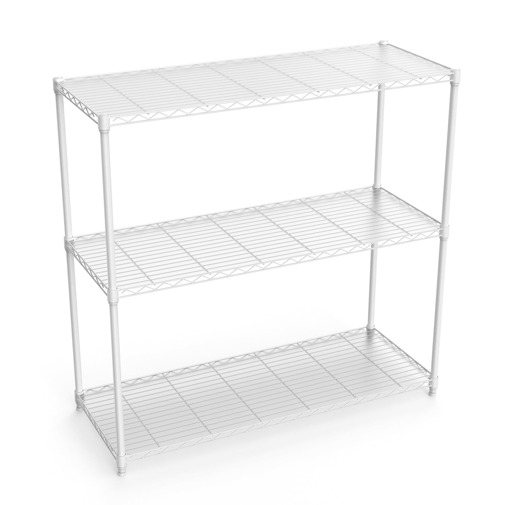 3 Tier Wire Shelving Unit, 1050 LBS NSF Height Adjustable Metal Garage Storage Shelves, Heavy Duty Storage Wire Rack Metal Shelves - White - Grand Goldman Shop