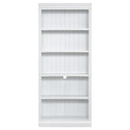 83.4' Tall Wood Bookcase with light strip,5-Tier Decor Bookshelves with Adjustable Shelves,Storage Organizer for CDs/Books,Free Standing Storage Shelves for Living Room,Home Office,White - Grand Goldman Shop