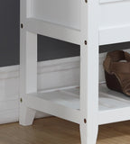 Rouen Seating Bench with Shoe Storage, White - Grand Goldman Shop