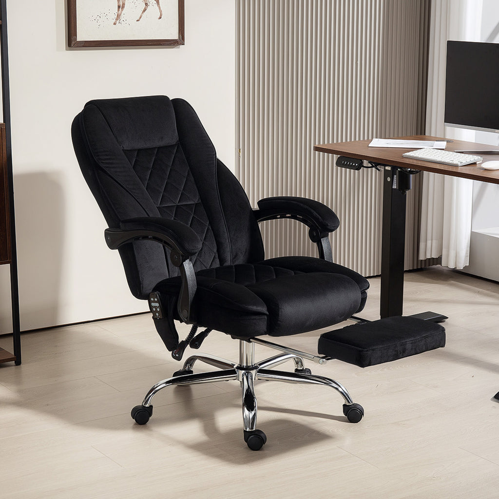 Vinsetto Executive Massage Office Chair, Heated Computer Desk Chair with Adjustable Height and Footrest, Black | Premium Home