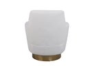 Teddy Swivel Barrel Chair, Swivel Accent Chairs Armchair for Living Room, Reading Chairs for Bedroom Comfy, Round Barrel Chairs with Gold Stainless Steel Base (Ivory) - Grand Goldman Shop