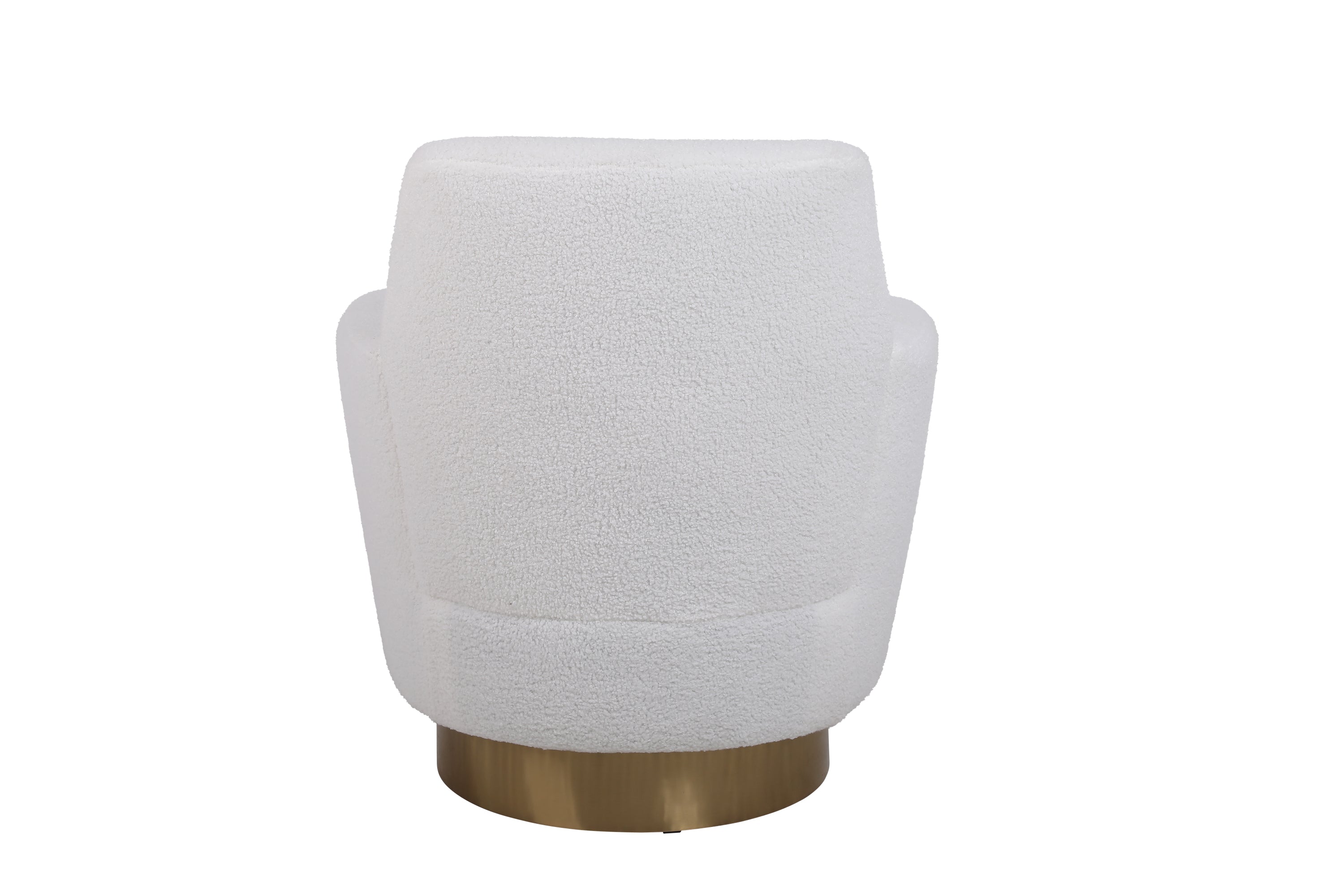 Teddy Swivel Barrel Chair, Swivel Accent Chairs Armchair for Living Room, Reading Chairs for Bedroom Comfy, Round Barrel Chairs with Gold Stainless Steel Base (Ivory) - Grand Goldman Shop