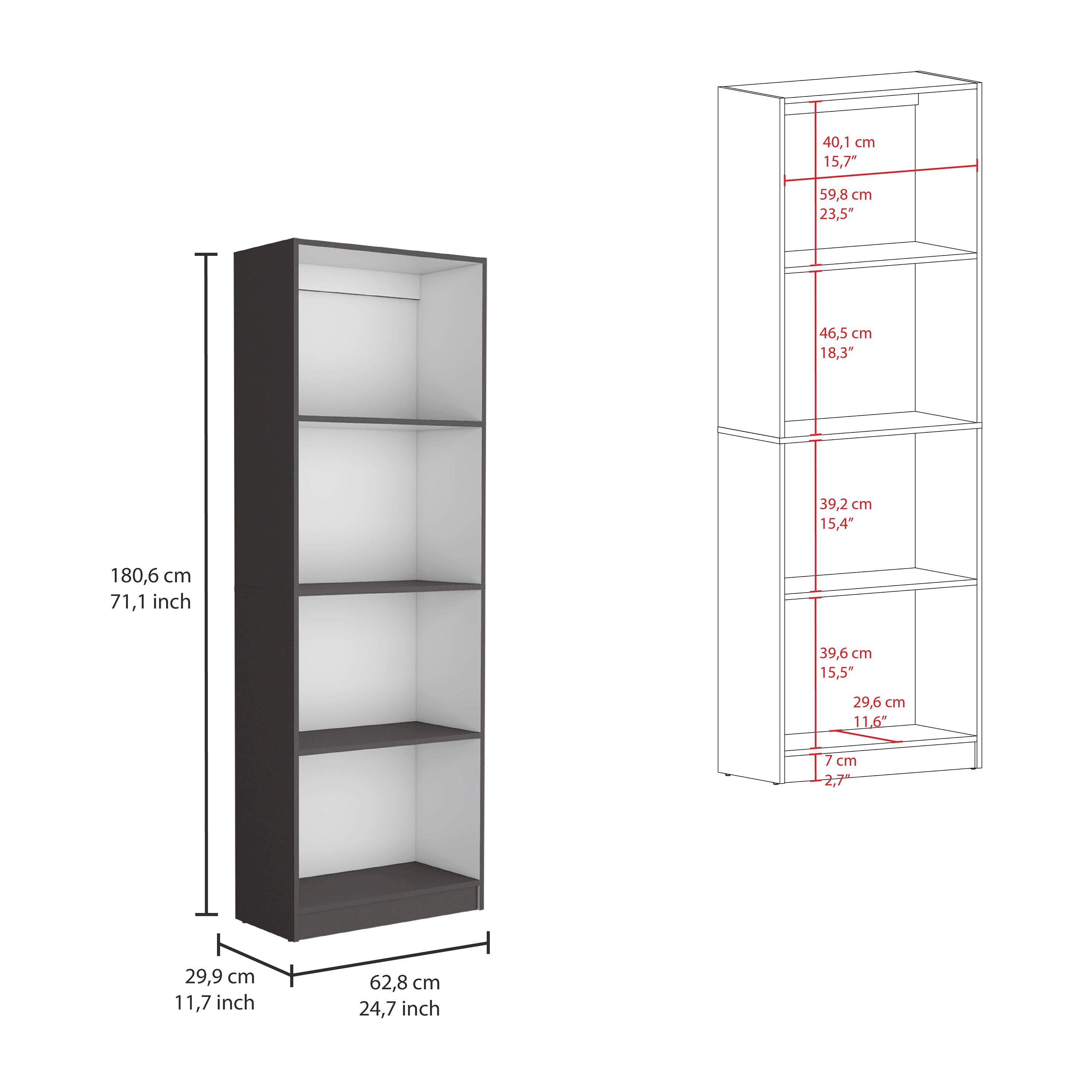 Dupree 2 Piece Home Bookcase set, 49' Wide with 9 Shelves ,  Living Room  Matt Gray / White | Premium Home Decor - Grand Gold