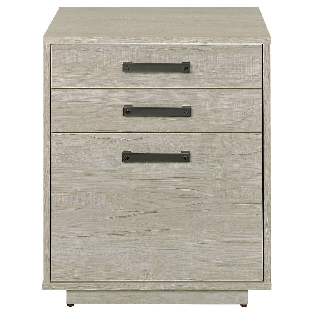 Loomis Whitewashed Grey 3-Drawer Home Office File Cabinet in White+Gray with MDF Construction, 19.75 x 19.75 x 25 inches - Gr