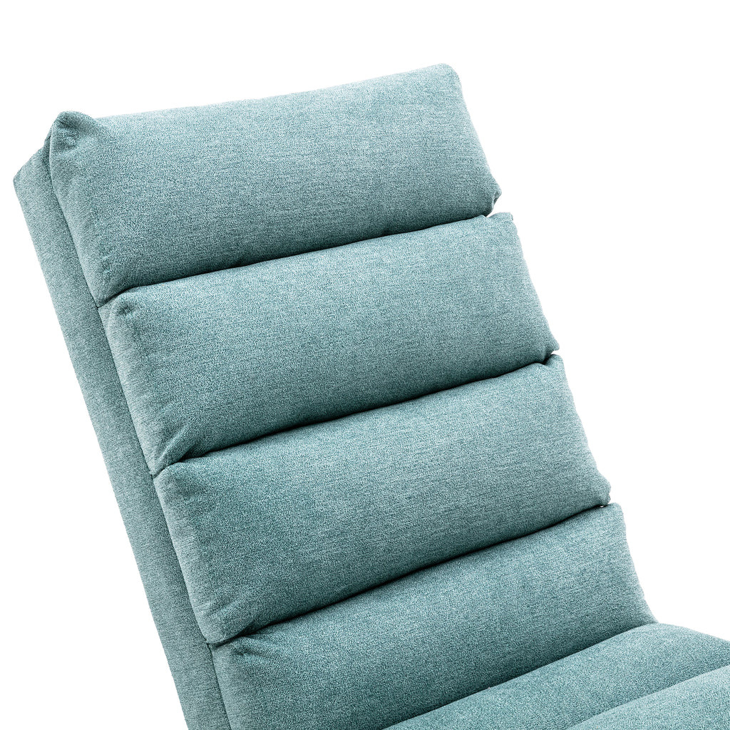 Ergonomic Electric Massage Chaise Lounge with Remote Control, Teal Linen Upholstery, 5 Modes for Relaxation - Grand Goldman Shop