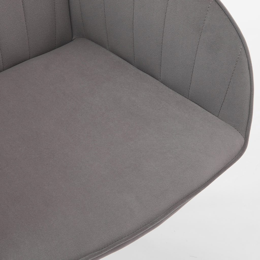 TY Adjustable Office Chair, Ergonomic Swivel Chair, Gray Velvet, Comfortable for Long Sitting - Grand Goldman