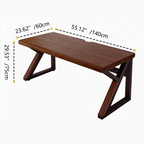 Solid Wood 55.1-Inch Extra Long Desk,Thickened Desk,Two Person Double Desk for Home Office, Wooden Long Computer Desk,Writing