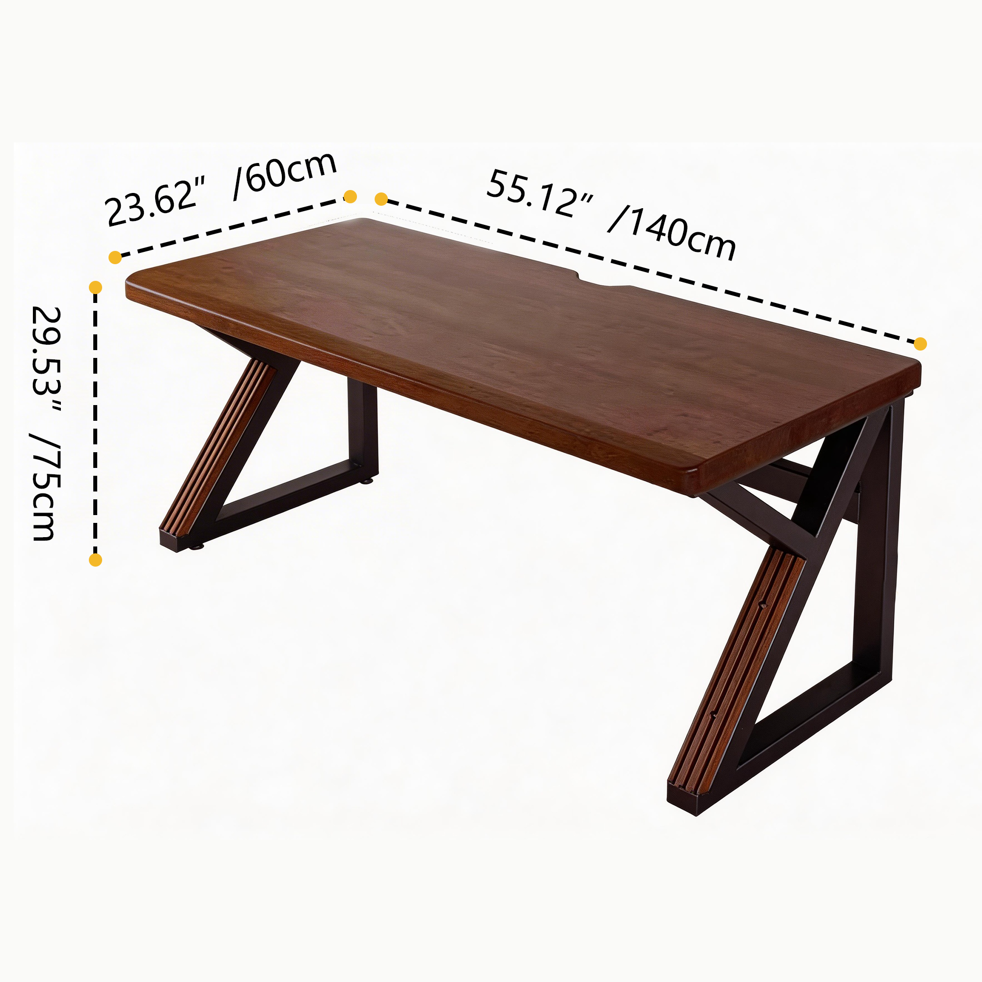 Solid Wood 55.1-Inch Extra Long Desk,Thickened Desk,Two Person Double Desk for Home Office, Wooden Long Computer Desk,Writing