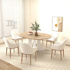 Dining Table for Farmhouse Kitchen 59x43 Inch Expandable Oval Table Top with Removable Leaf Trestle X Shaped Base White - Grand Goldman Shop