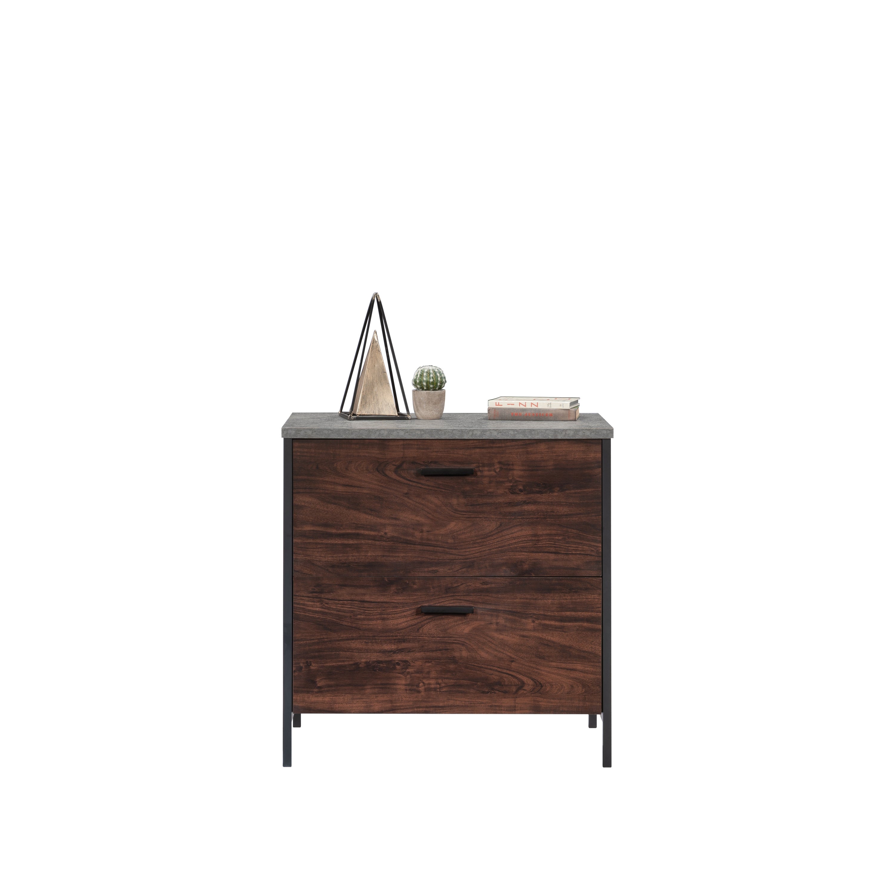 Lateral File with Full-Extension Slides, Dark Walnut finish | Premium Home Decor - Grand Goldman