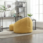Bedding Bean Bag Sofa Chair with High-Pressure Foam and Footrest, Yellow Microfiber - Grand Goldman Shop