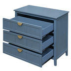 3-Drawer Cabinet for Bedroom, Living Room, or Study – Blue MDF American Furniture - Grand Goldman Shop