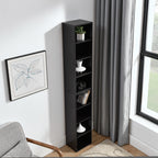8-Tier Media Tower Rack, CD DVD Slim Storage Cabinet with Adjustable Shelves, Tall Narrow Bookcase Display Bookshelf for Home Office,Multi-functional double-decker bookcase - Grand Goldman Shop