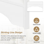 Minimalist Corner Hall Tree with Shoe Bench, Versatile Entryway Coat Rack with 4 Hooks, Corner Cabinet with Adjustable Shelf for Hallway, Living Room, White, 29.5''W*71.6''H (OLD SKU: N721P189665K) - Grand Goldman Shop