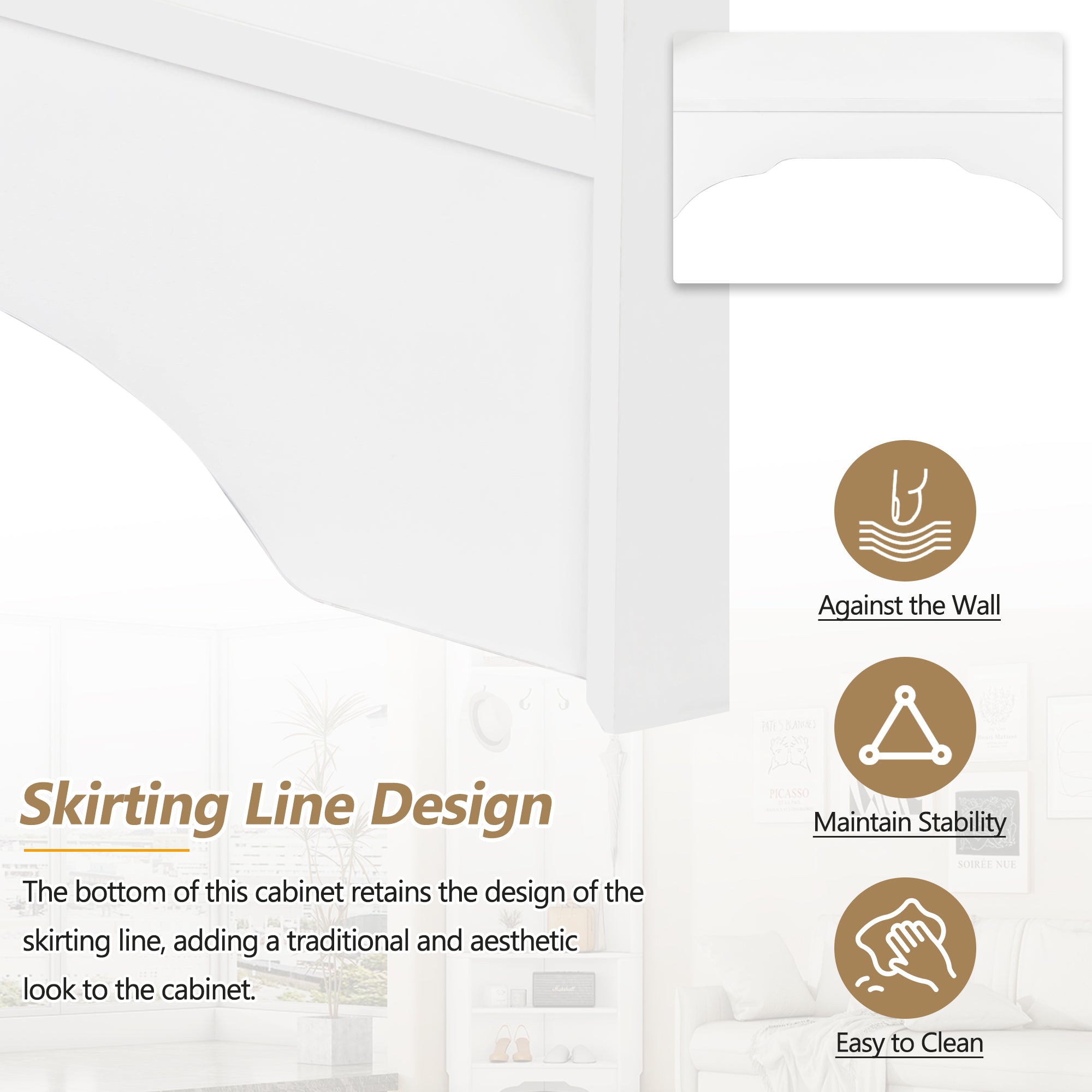 Minimalist Corner Hall Tree with Shoe Bench, Versatile Entryway Coat Rack with 4 Hooks, Corner Cabinet with Adjustable Shelf for Hallway, Living Room, White, 29.5''W*71.6''H (OLD SKU: N721P189665K) - Grand Goldman Shop