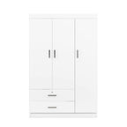 3-Door Wardrobe with 2 Drawers, White(OLD SKU:LP006001AAK) - Grand Goldman Shop