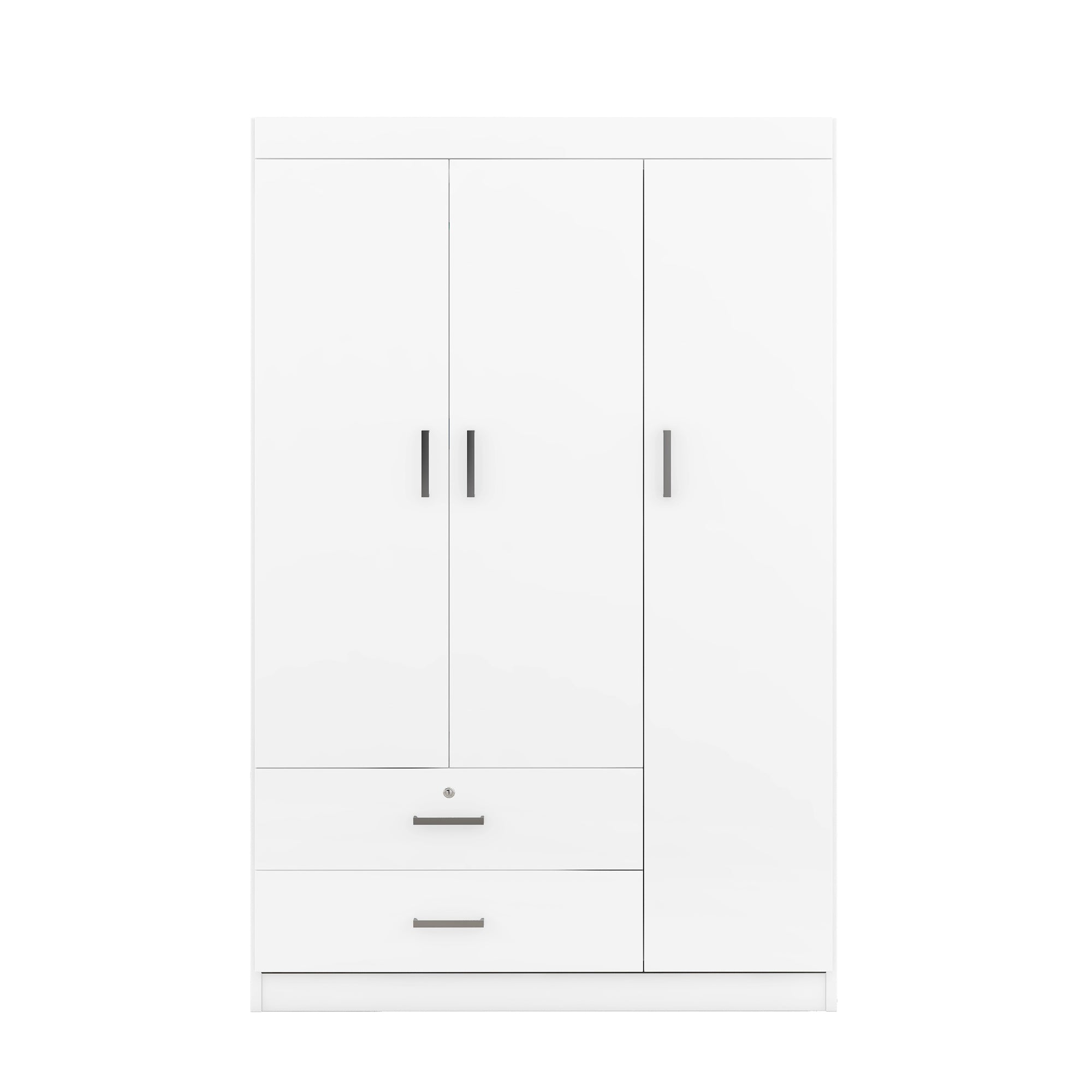 3-Door Wardrobe with 2 Drawers, White(OLD SKU:LP006001AAK) - Grand Goldman Shop
