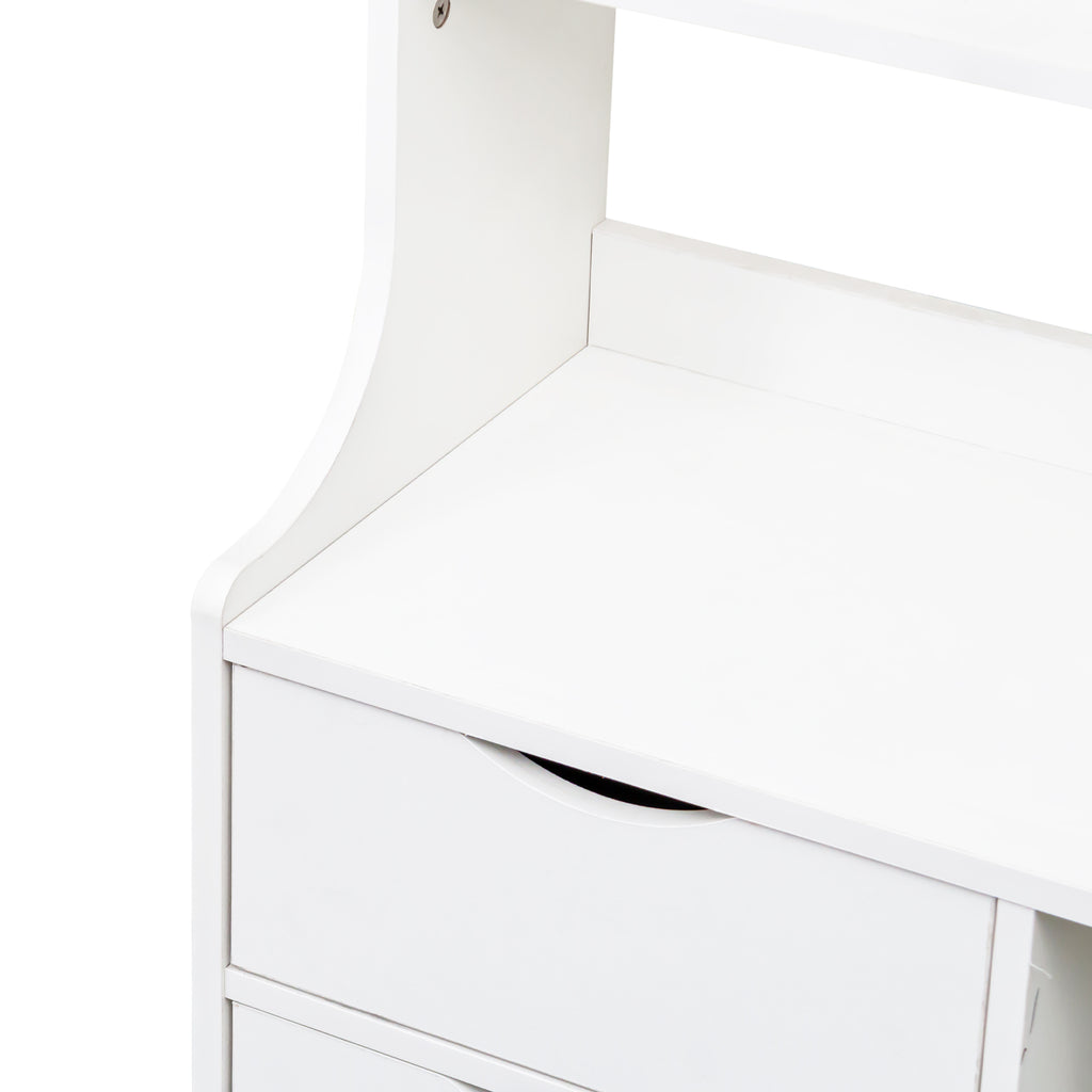 Night Stand with Bookshelf, Night Stand with 2 Storage Drawers for Bedroom - Grand Goldman Shop