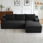 L-Shaped Cloud Sectional Sofa with Deep Seat,No Assembly Required,Modular Couches Sleeper for Living Room,Bedroom,Apartment,Black - Grand Goldman Shop