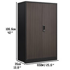 Black Metal Storage Cabinet with Locking Doors and Adjustable Shelf, Folding Filing Cabinet for Home Office, School, Garage, 