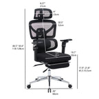 Ergonomic Home Office Desk Chair with Massage Lumbar Support,4D Headrest & 5D Armrests, Adjustable Back High and Seat Depth(B