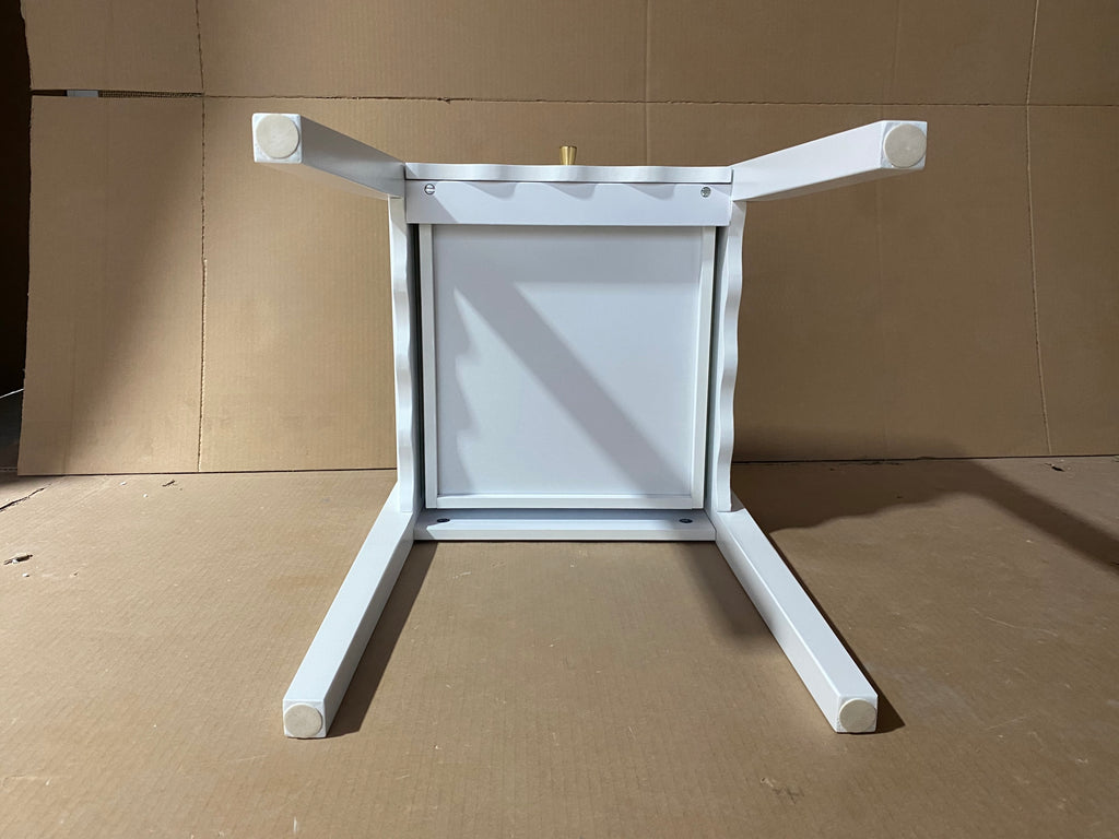 White Nightstand with Drawer, Modern Bedside Table with Wavy Apron Design, Compact End Table for Bedroom Living Room, Small Side Table with Storage - Grand Goldman Shop