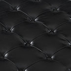 Large square storage ottoman with wooden legs, Upholstered button tufted coffee table with nail trims for Living Space, Black - Grand Goldman Shop