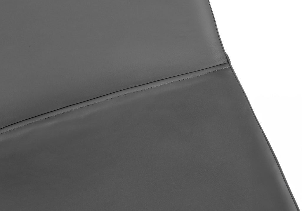 Office Chair, Bar Height, Standing, Computer Desk, Work, Grey Leather Look, Black Metal, Contemporary, Modern | Premium Home 