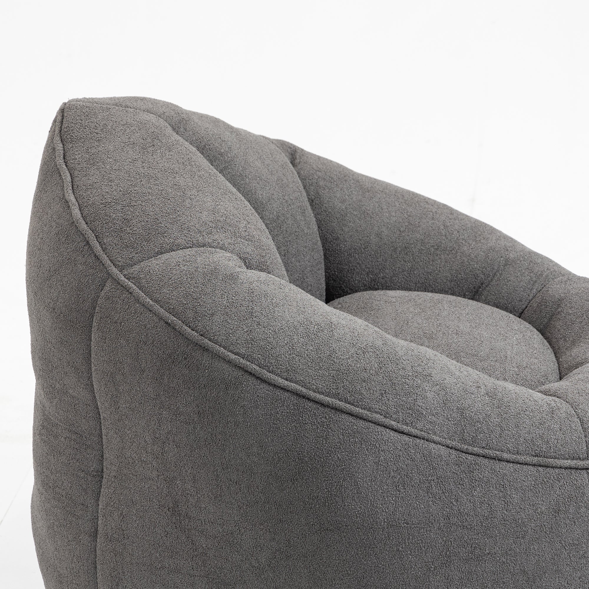 Bedding Bean Bag Sofa Chair with High-Pressure Foam and Footrest, Grey Microfiber - Grand Goldman Shop