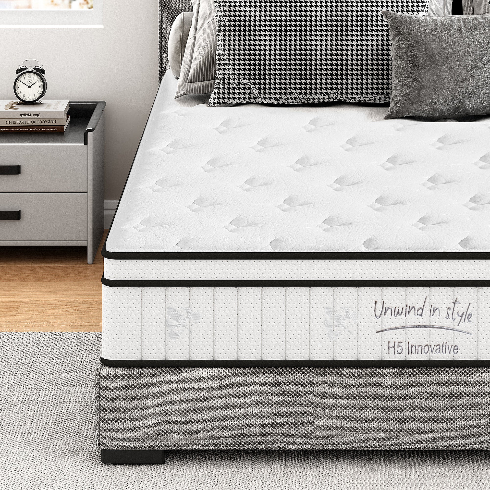 Queen Size Mattress,12 Inch Hybrid Mattress, Individually Pocketed Innerspring, Medium Firm - Grand Goldman Shop