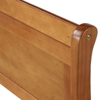 Minimalist Wood Platform Twin Bed Frame with Sleigh Headboard/Footboard and Wood Slat Support - Grand Goldman Shop