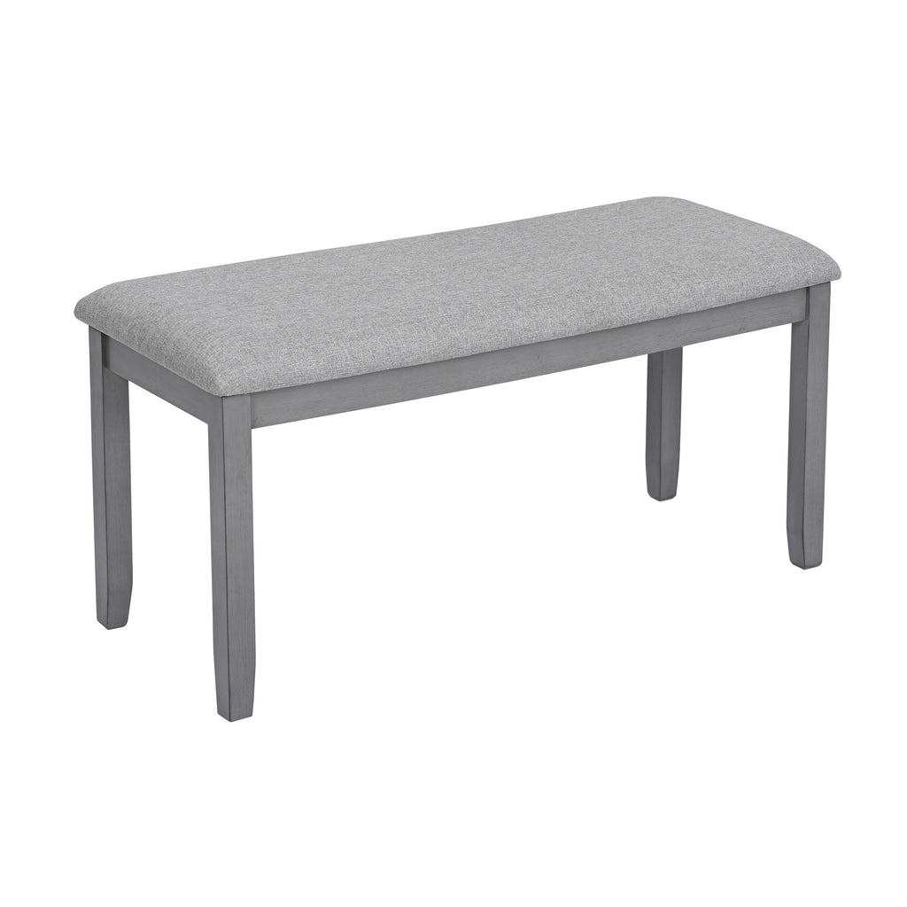 6PCs Kitchen Dining Set, Rectangular Wooden Dining Table with 4 Upholstered Chairs and a Bench, Dining Table Set for 6 People, Living Room, Home Bar and Kitchen, Gray - Grand Goldman Shop