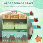 Qaba Toy Organizer with 6 Storage Bins, Kids Storage Unit for Bedroom, Kids Room, 25' x 12' x 26', Green | Premium Home Decor