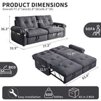 W3820S00027, a 77-inch convertible sofa bed, and a 2-in-1 piece suitable for both sitting and lying. Made of cloud-like fabric, it is applicable to living rooms, bedrooms and apart - Grand Goldman Shop