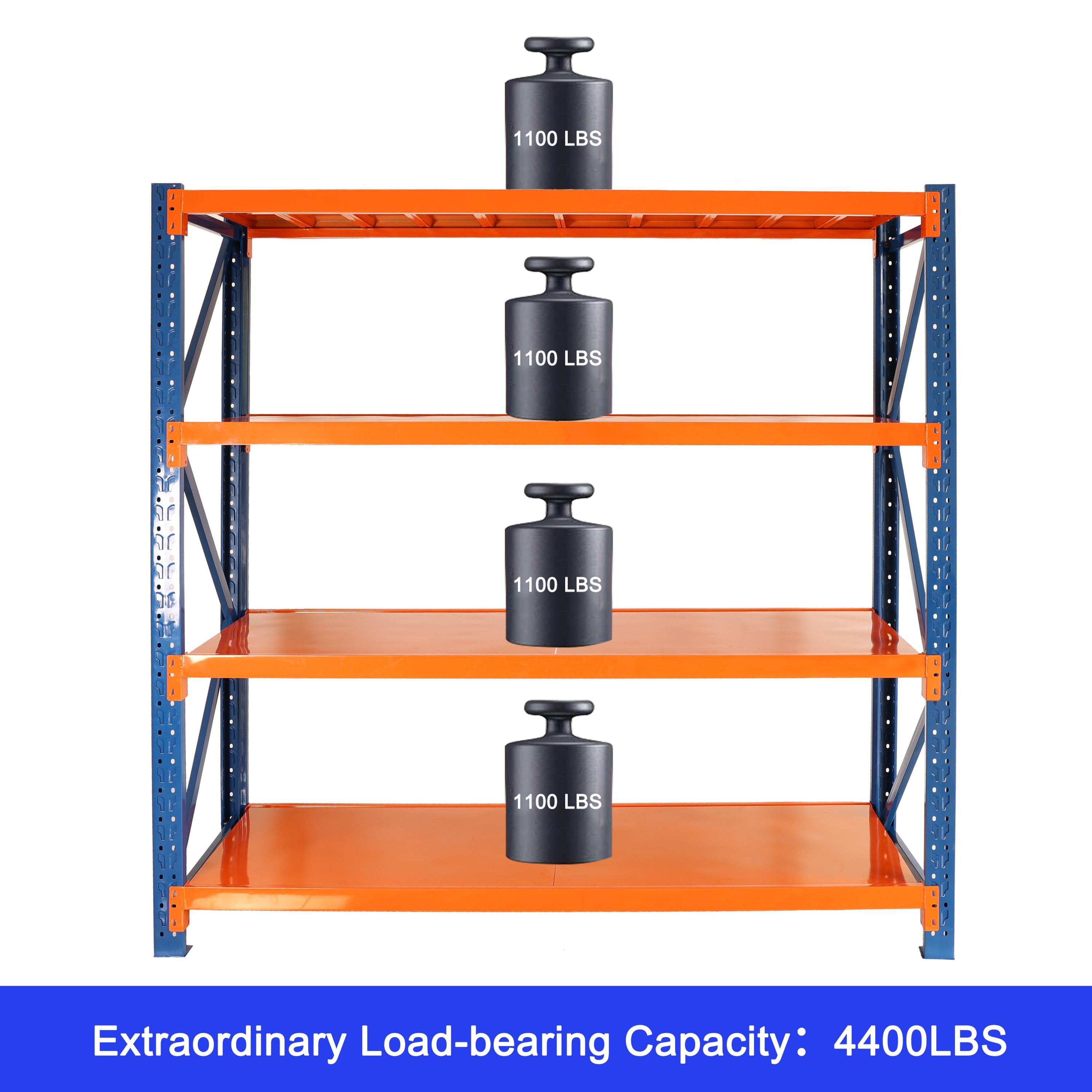 Garage shelves Heavy Duty - 4400 lbs garage storage 4 levels, adjustable metal shelving units and storage, industrial shelves utility shelves for commercial store tools gym - Grand Goldman Shop