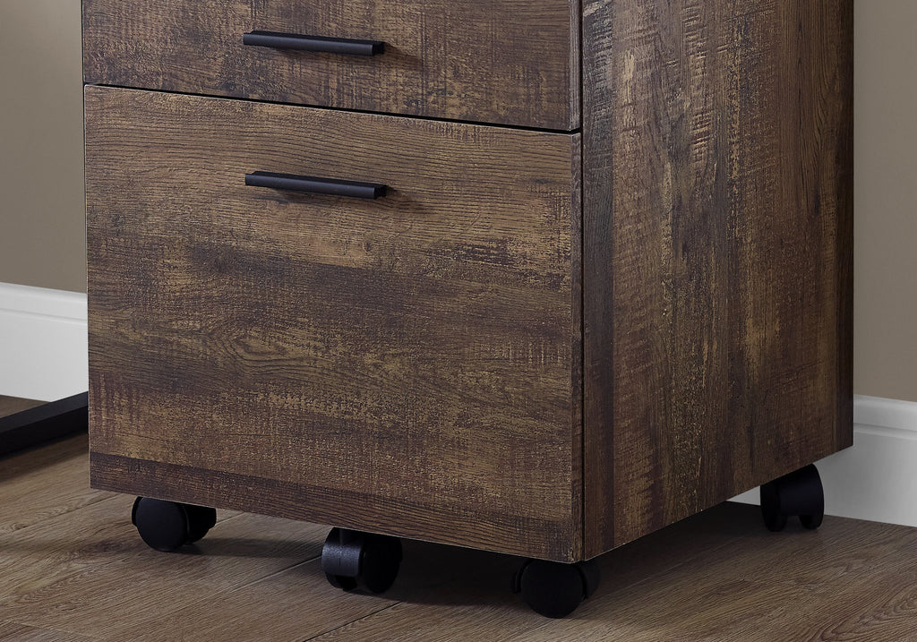 File Cabinet, Rolling Mobile, Storage Drawers, Printer Stand, Office, Work, Brown Laminate, Contemporary, Modern | Premium Ho