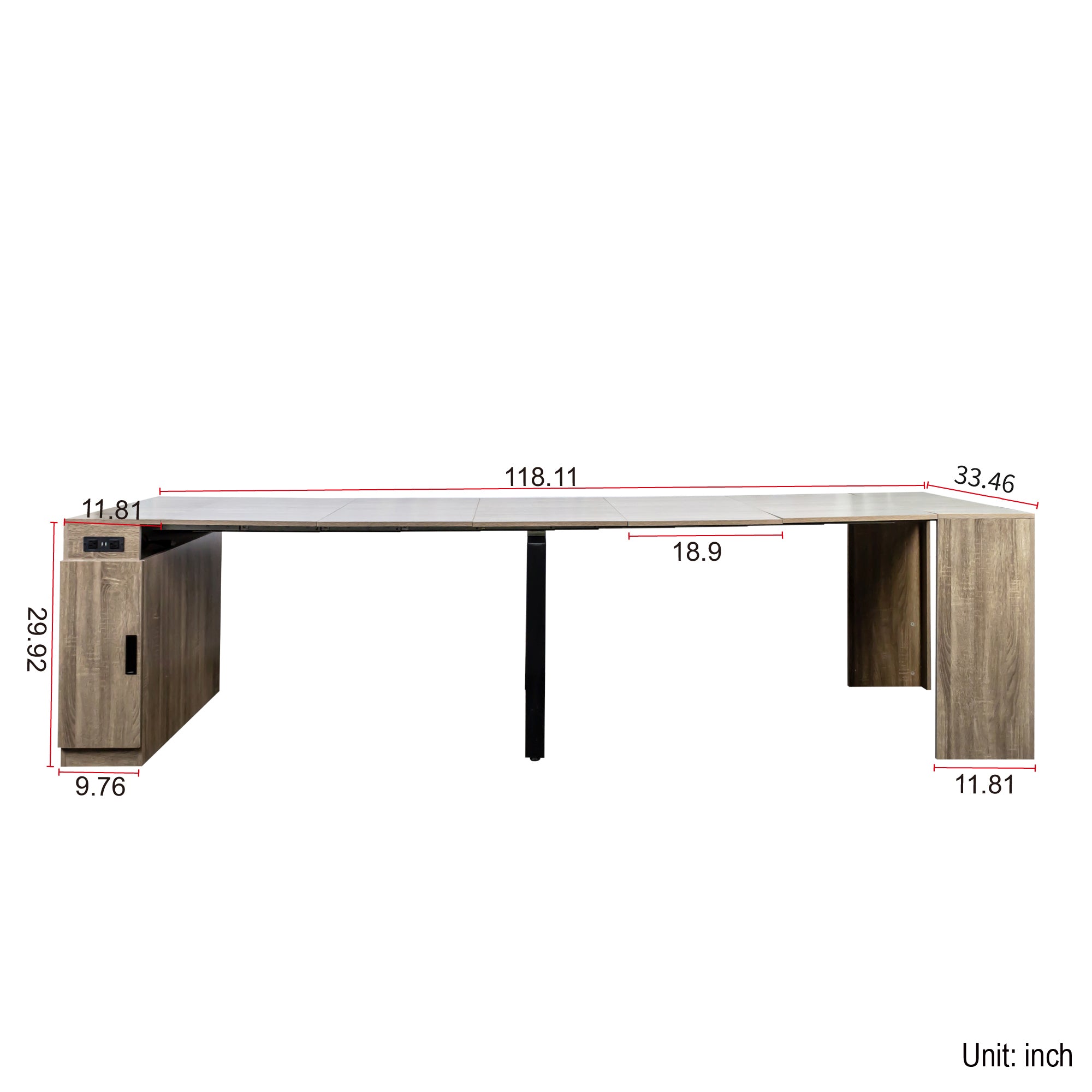 Modern Multifunctional Extendable Dining Table with Outlet, Space Saving Expanding Table with Storage for Party, Weddings, Meetings, Celebrations - Grand Goldman Shop